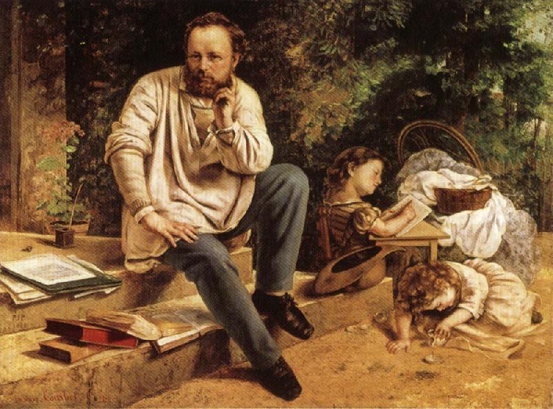 Gustave Courbet Pierre-joseph Prud'hon and His Children Germany oil painting art